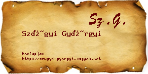 Szügyi Györgyi névjegykártya